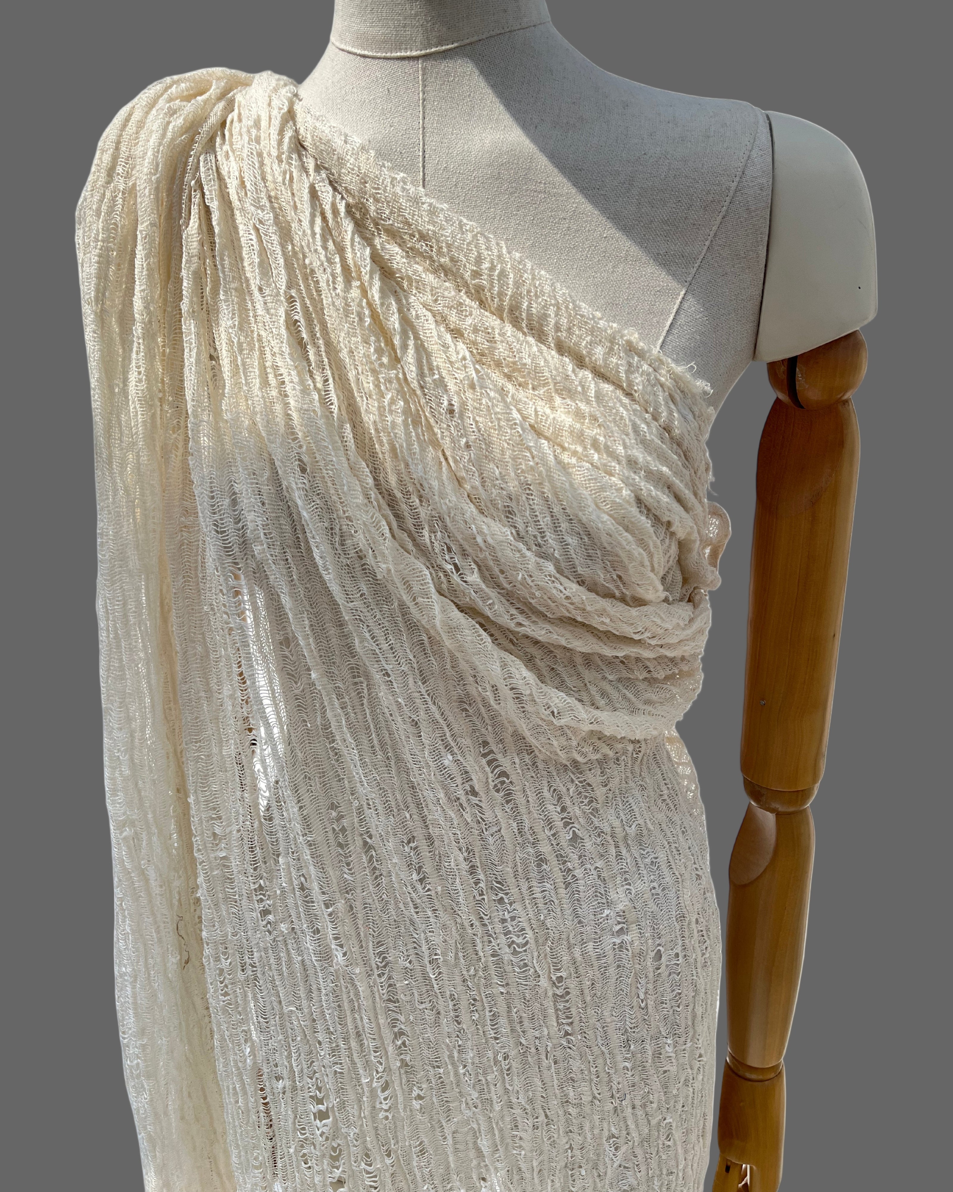 Ivory White Textured Linen Fabric By The Yard Natural Fabrics.