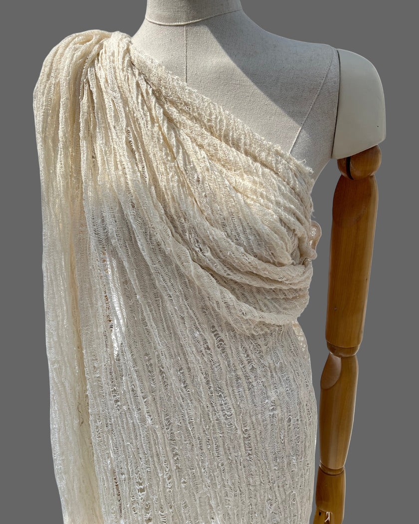 Ivory White Textured Linen Fabric By The Yard Natural Fabrics.