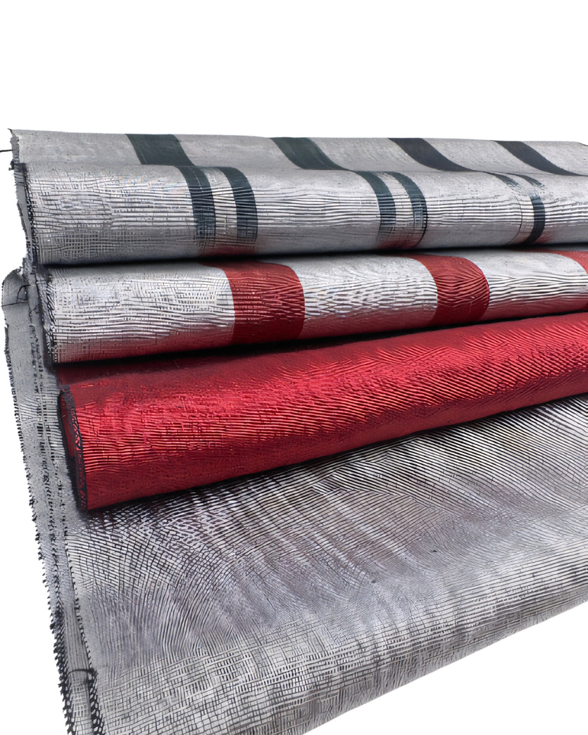 Red Silk Fabric, Moire Silk Fabric, Silk By The Yard. Watermark Pattern.