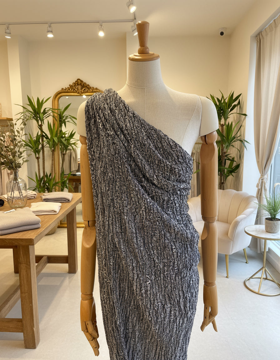Tissus naturels uniques : mélange de lin et de coton funky, transparent et texturé | Tissus spéciaux de qualité avec texture 3D pour les créations estivales.