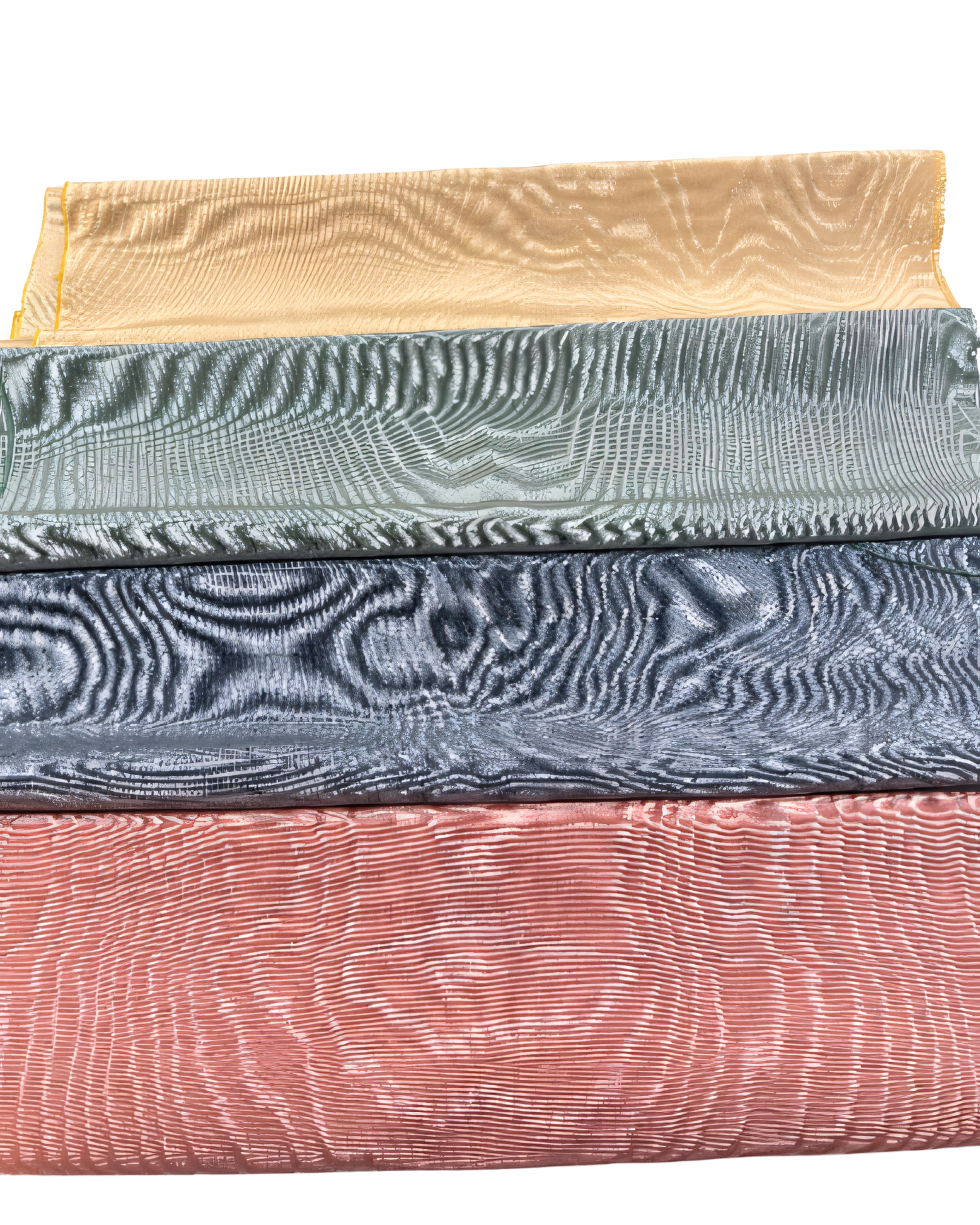 Yellow Silk Fabric, Moire Silk Fabric, Silk By The Yard. Watermark Pattern.