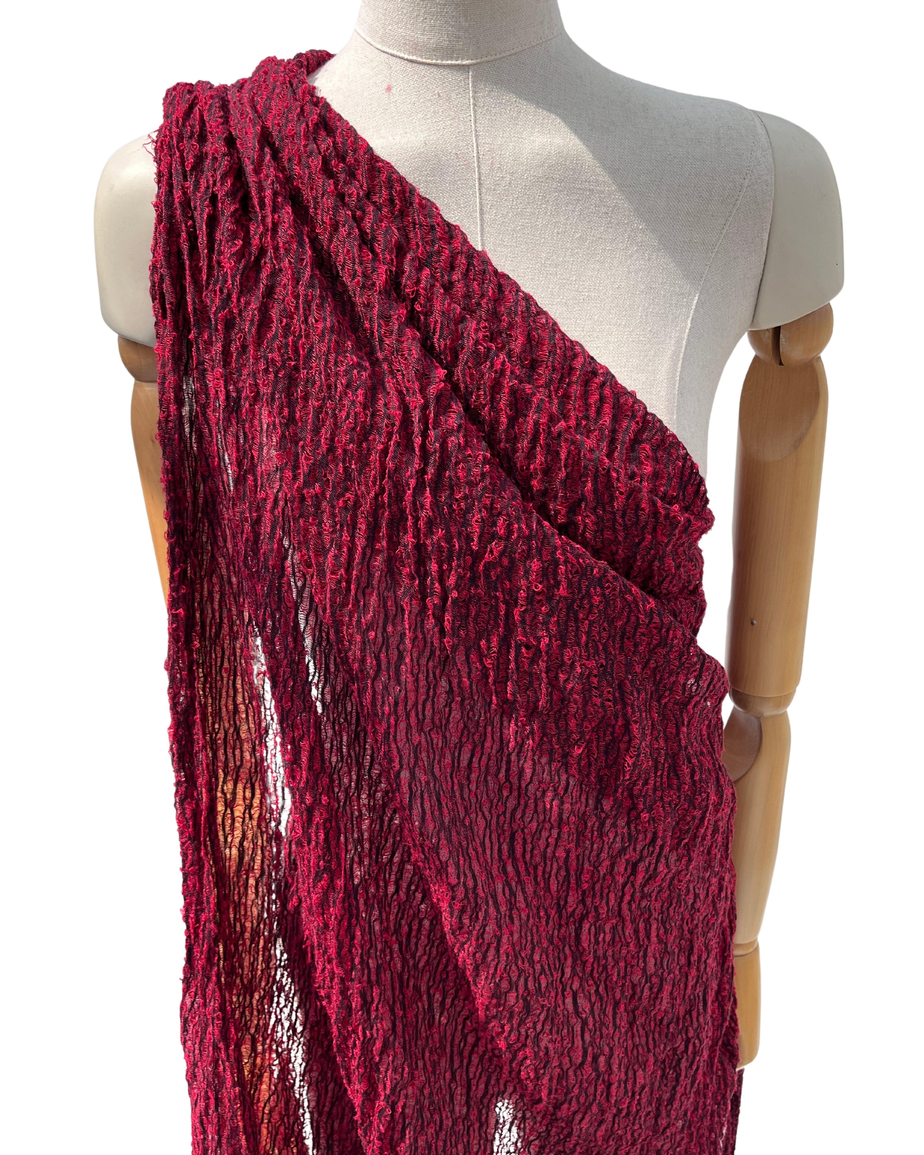 Red Textured Linen Fabric By The Yard Natural Fabrics.