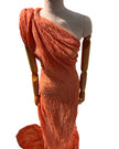 Orange Textured Linen Fabric By The Yard Natural Fabrics.