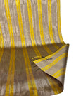 Bronze Yellow Stripes Silk Moire Home Textile Interior Fabrics, Watermark Patterns.