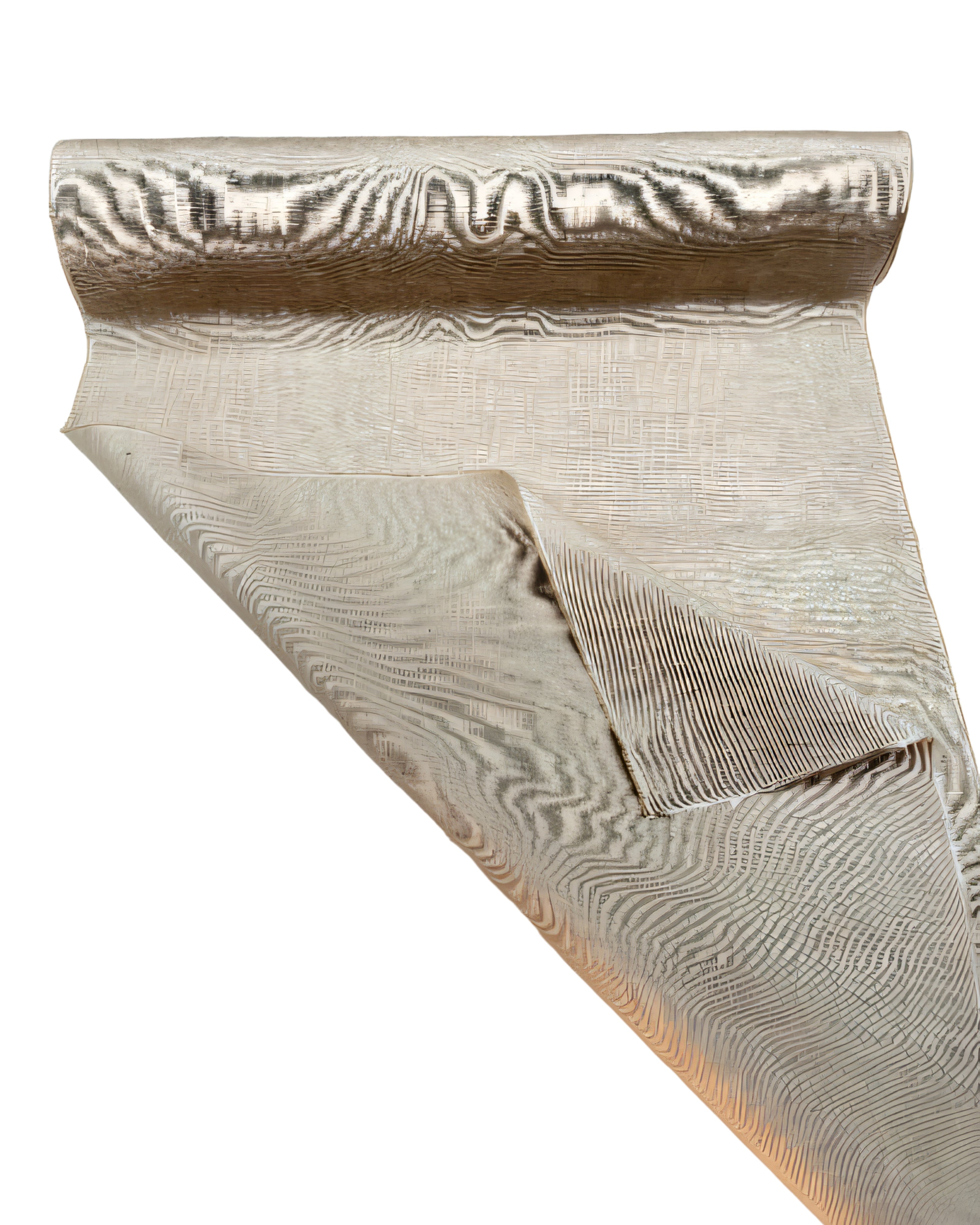 Sand Beige Colour Silk Moire Home Textile Interior Fabrics, Watermark Pattern.