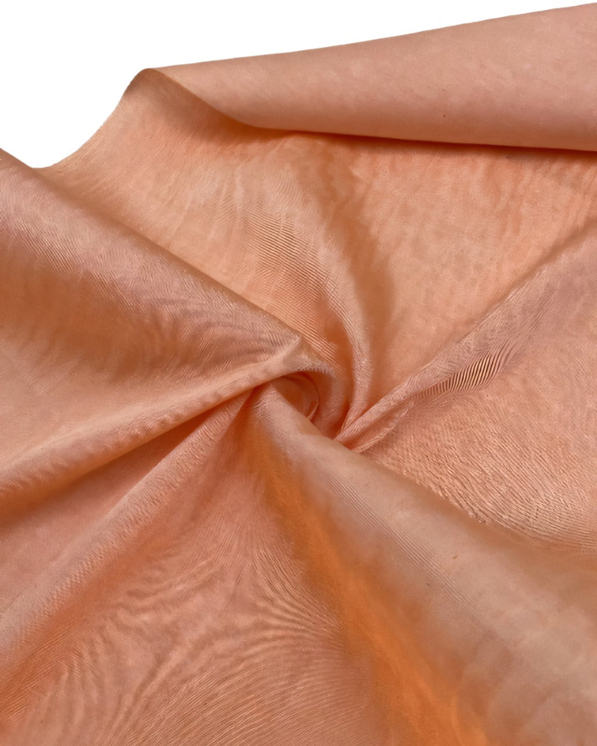 Peach Fuzz Silk Fabric, Moire Silk Fabric, Silk By The Yard. Watermark Pattern.