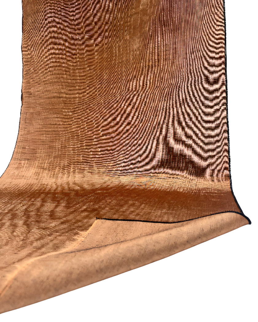 Cinnamon Silk Fabric, Moire Silk Fabric, Silk By The Yard. Watermark Pattern.