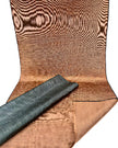Cinnamon Silk Fabric, Moire Silk Fabric, Silk By The Yard. Watermark Pattern.
