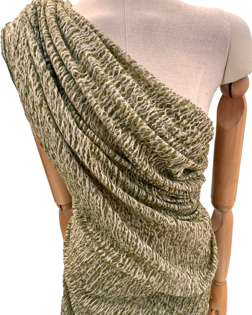Green Textured Linen Fabric By The Yard Natural Fabrics.