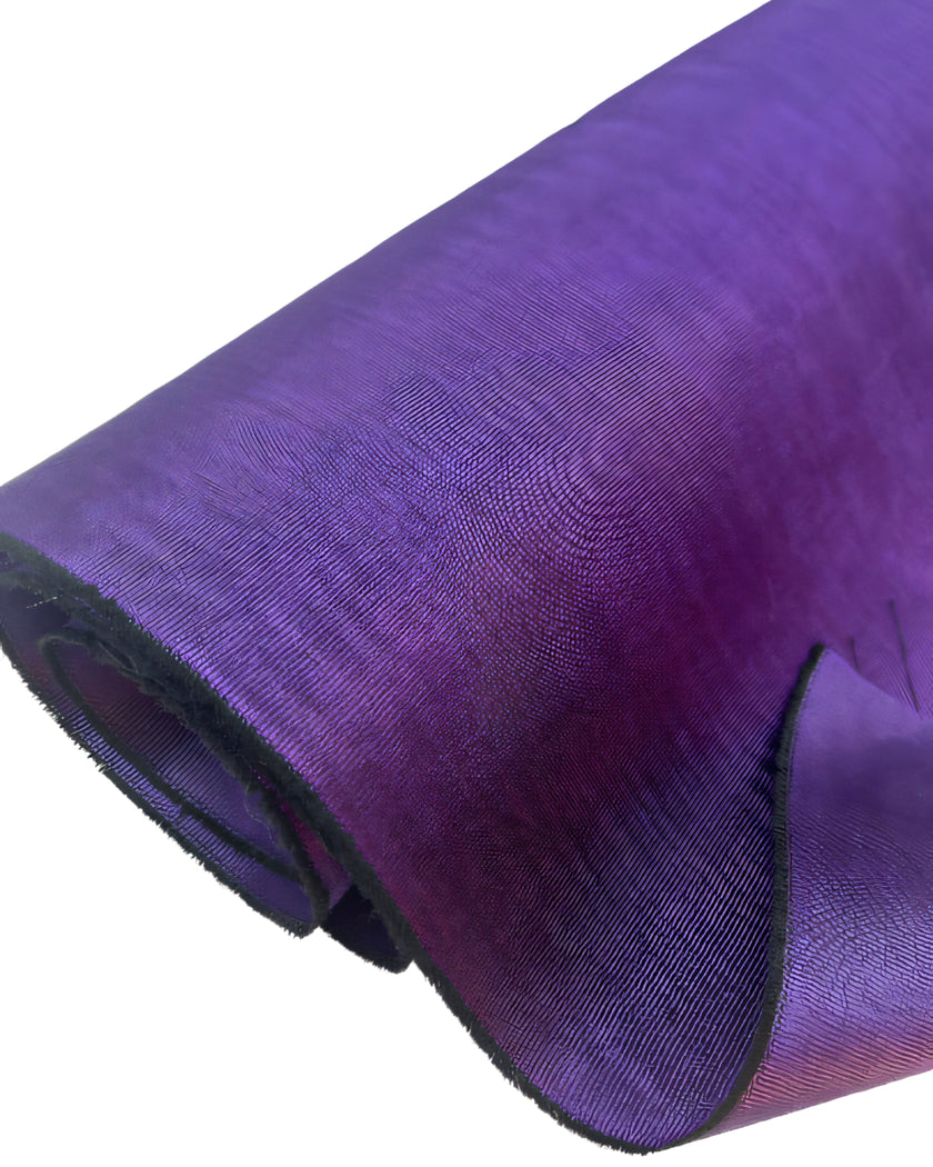 Purple Colour Silk Moire Home Textile Interior Fabrics, Watermark Pattern.