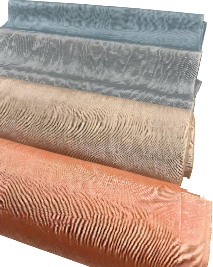 Peach Fuzz Silk Fabric, Moire Silk Fabric, Silk By The Yard. Watermark Pattern.
