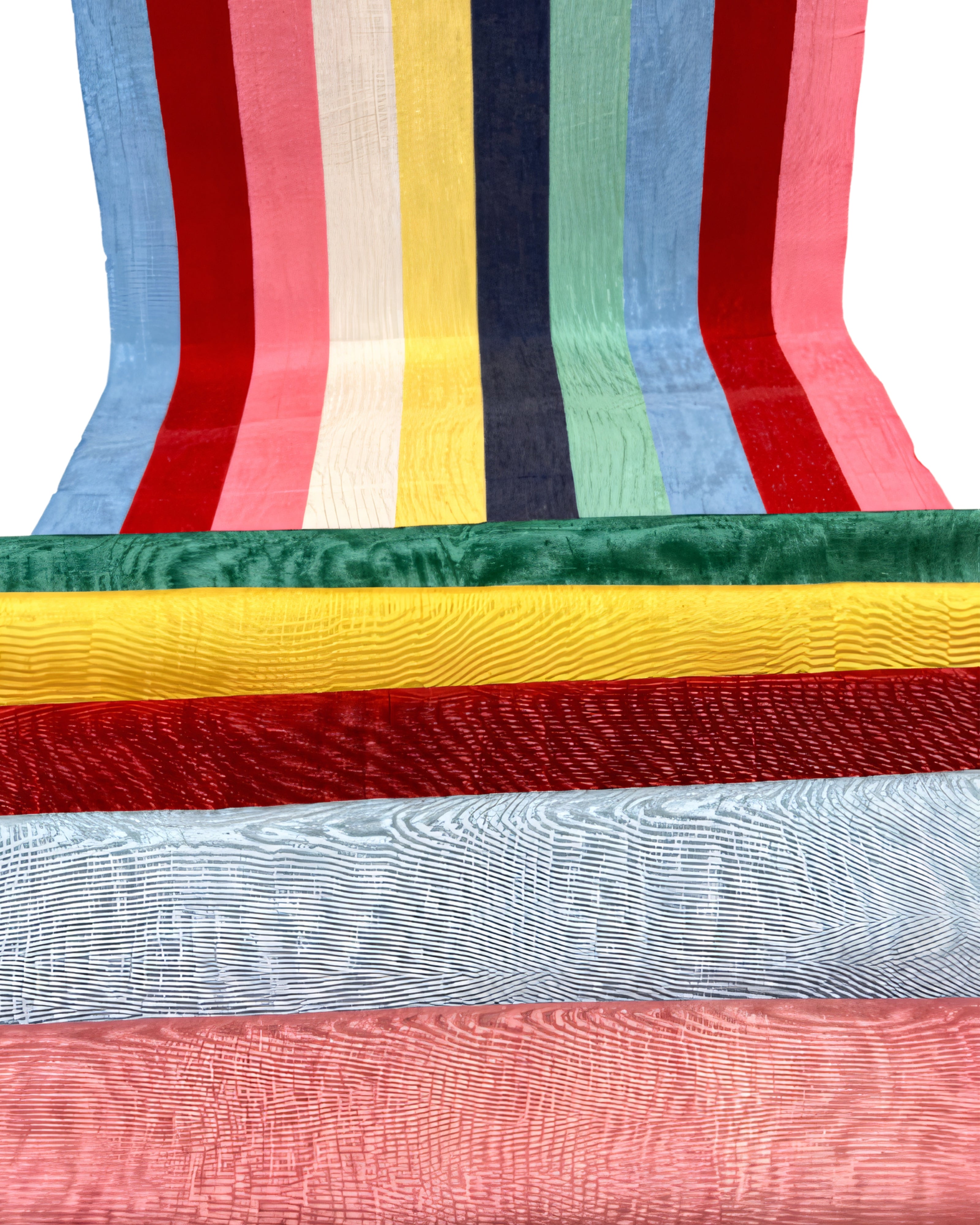 Rainbow Striped Colour Silk Moire Home Textile Interior Fabrics, Watermark Pattern.