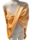 Yellow Silk Fabric, Moire Silk Fabric, Silk By The Yard. Watermark Pattern.