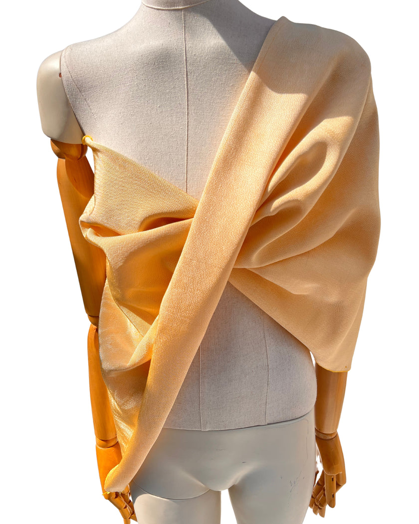 Yellow Silk Fabric, Moire Silk Fabric, Silk By The Yard. Watermark Pattern.