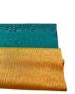 Yellow Silk Fabric, Moire Silk Fabric, Silk By The Yard. Watermark Pattern.