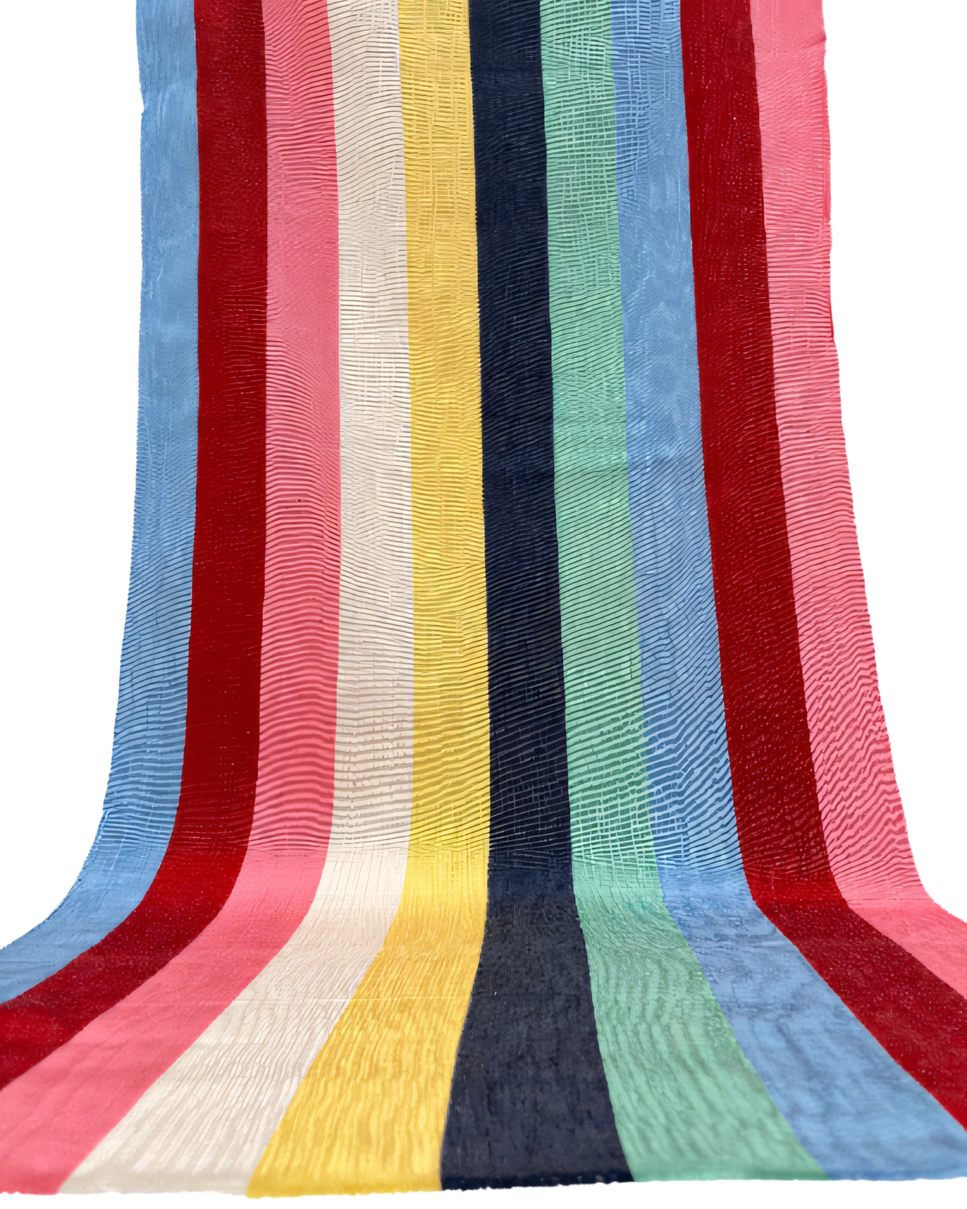 Rainbow Striped Colour Silk Moire Home Textile Interior Fabrics, Watermark Pattern.