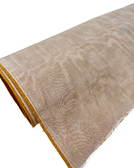 Pastel Beige Colour Silk Moire Home Textile Interior Fabrics, Watermark Pattern.
