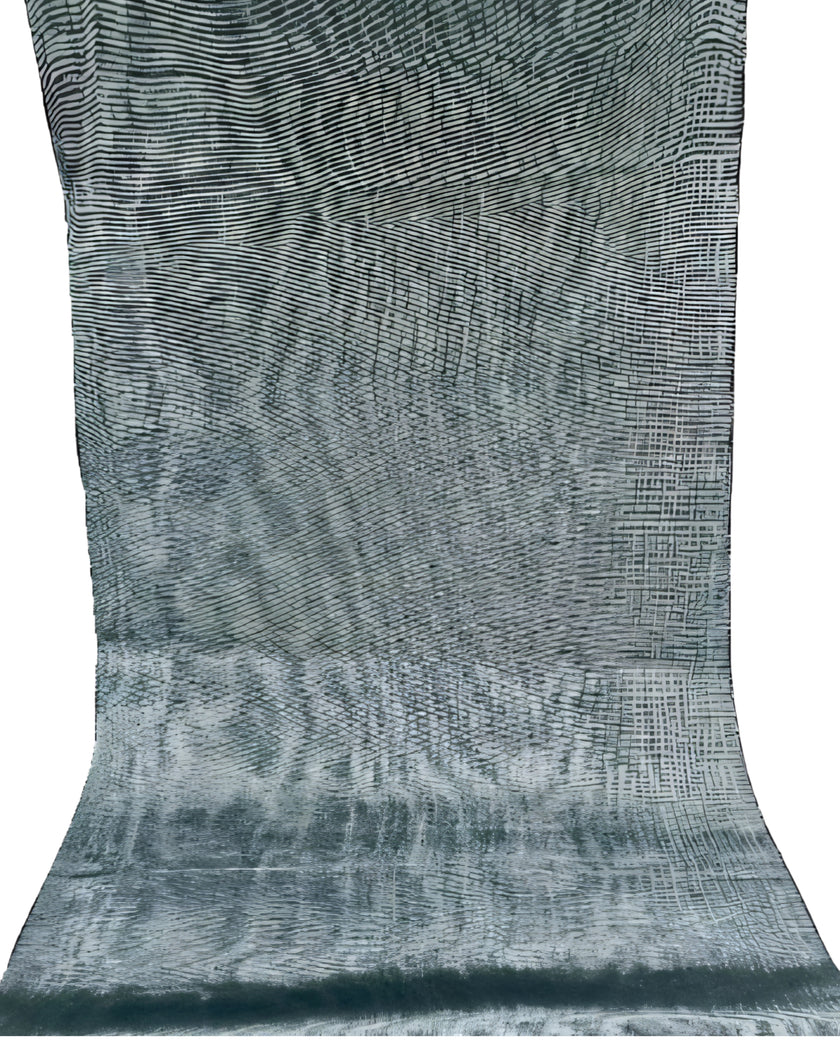 Sage Green Silk Fabric, Moire Silk Fabric, Silk By The Yard. Watermark Pattern.