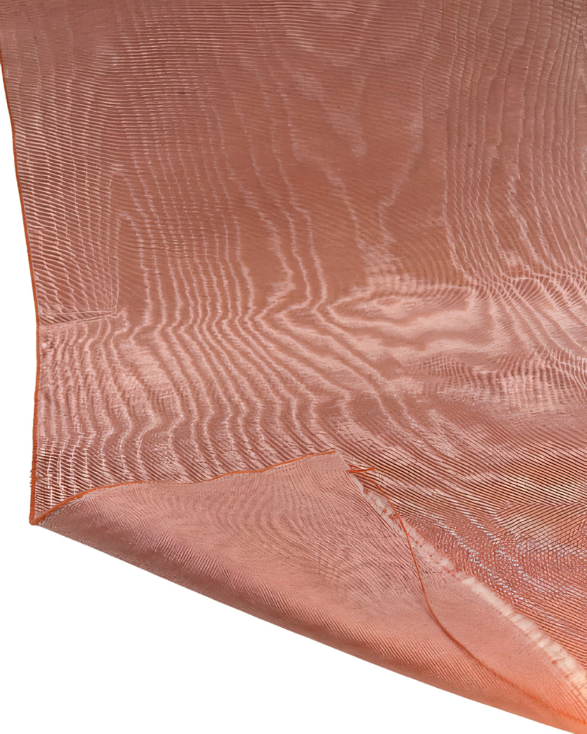 Rembourrage luxueux en soie saumon pour tête de lit ottoman, tissus d'intérieur pour textiles de maison : housses d'oreiller, motifs inspirés du kimono, motifs en filigrane.