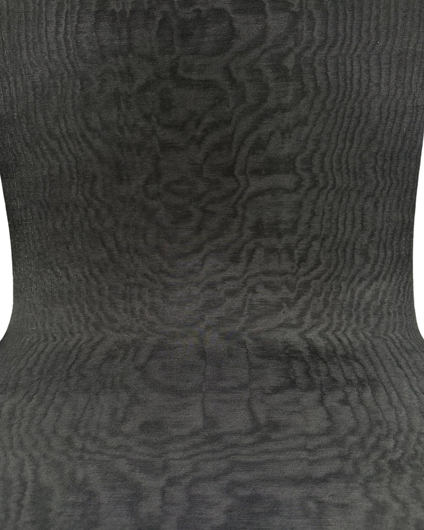 Black Silk Fabric, Moire Silk Fabric, Silk By The Yard. Watermark Pattern.