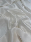 White Crinkle Effect Satin Pure Silk.