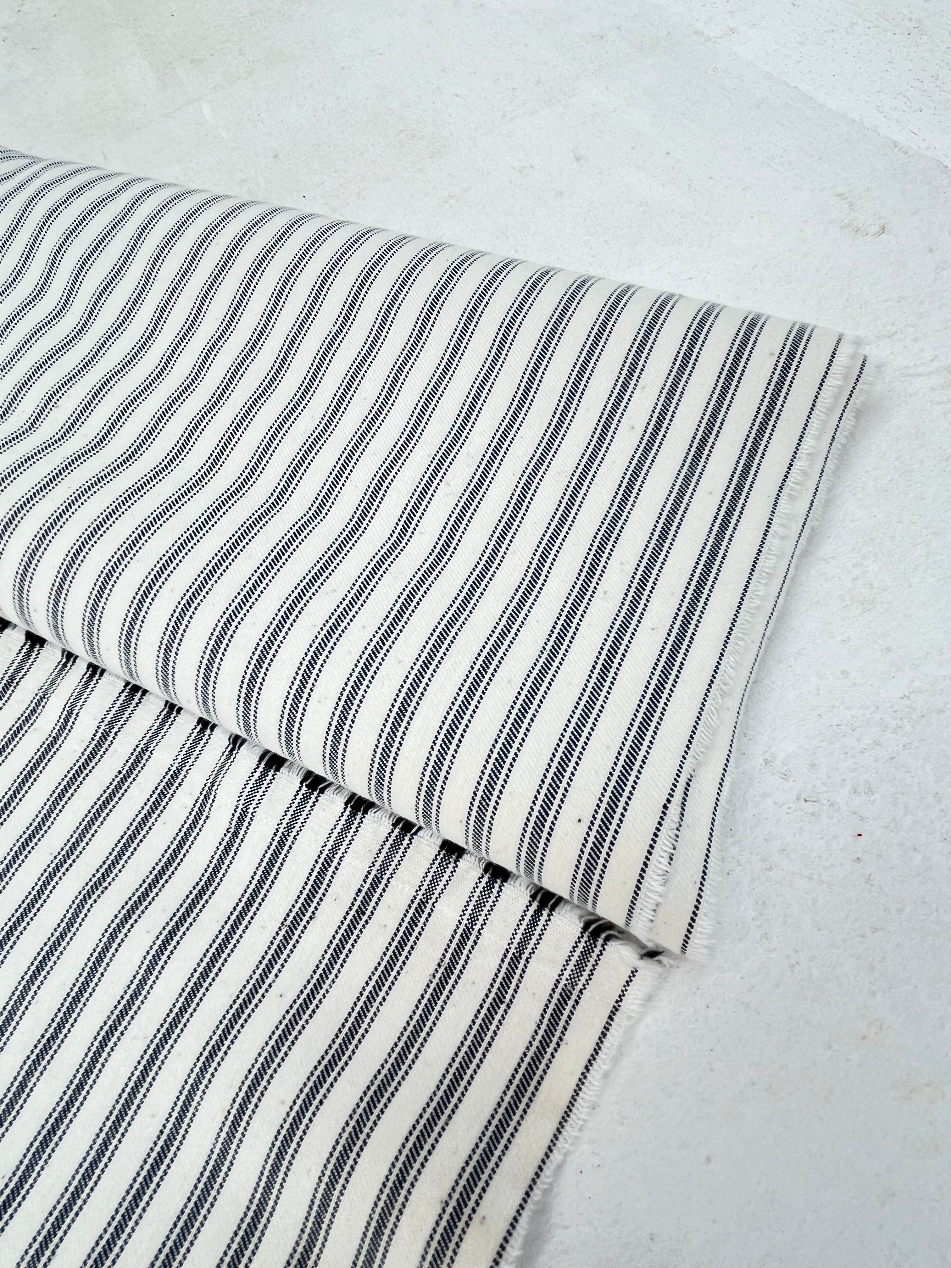 Heavy Weight Softened Cotton Fabric By The Yard - Upholstery Striped 280/m2