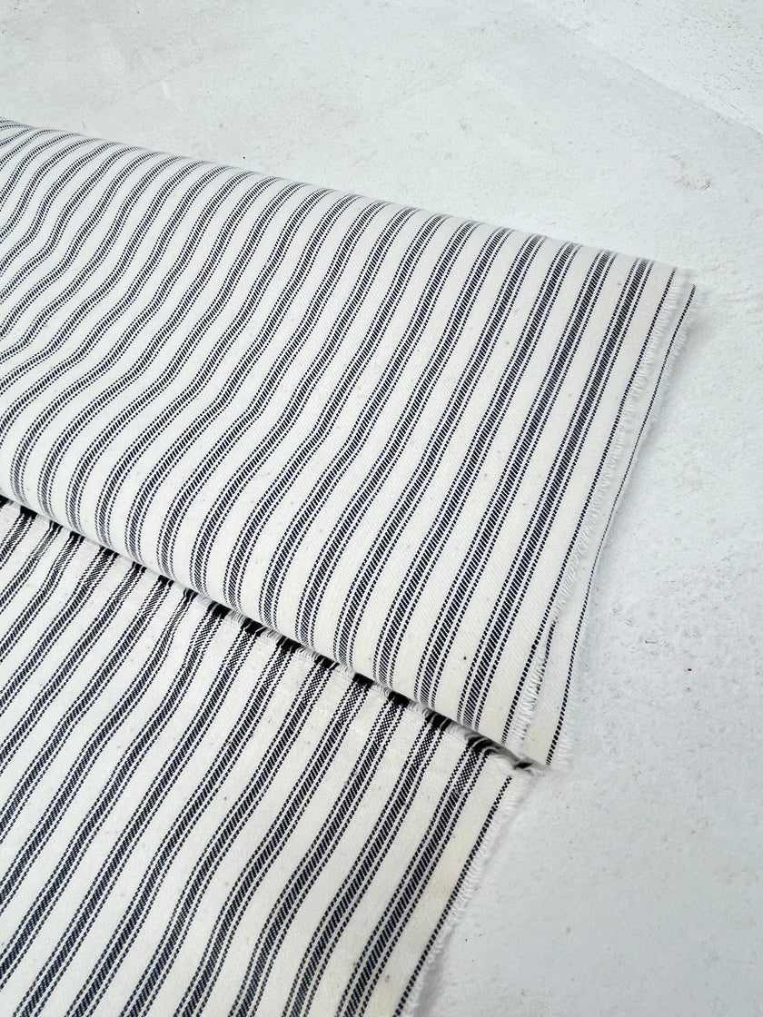 Heavy Weight Softened Cotton Fabric By The Yard - Upholstery Striped 280/m2