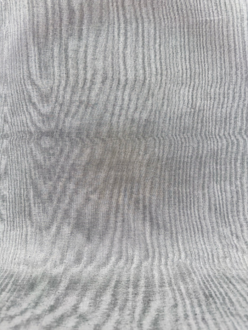 Silver Gray Silk Fabric, Moire Silk Fabric, Silk By The Yard. Watermark Pattern.