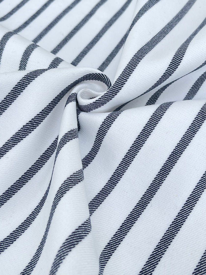 Heavy Weight Softened Cotton Fabric By The Yard- Upholstery Striped /400/gr