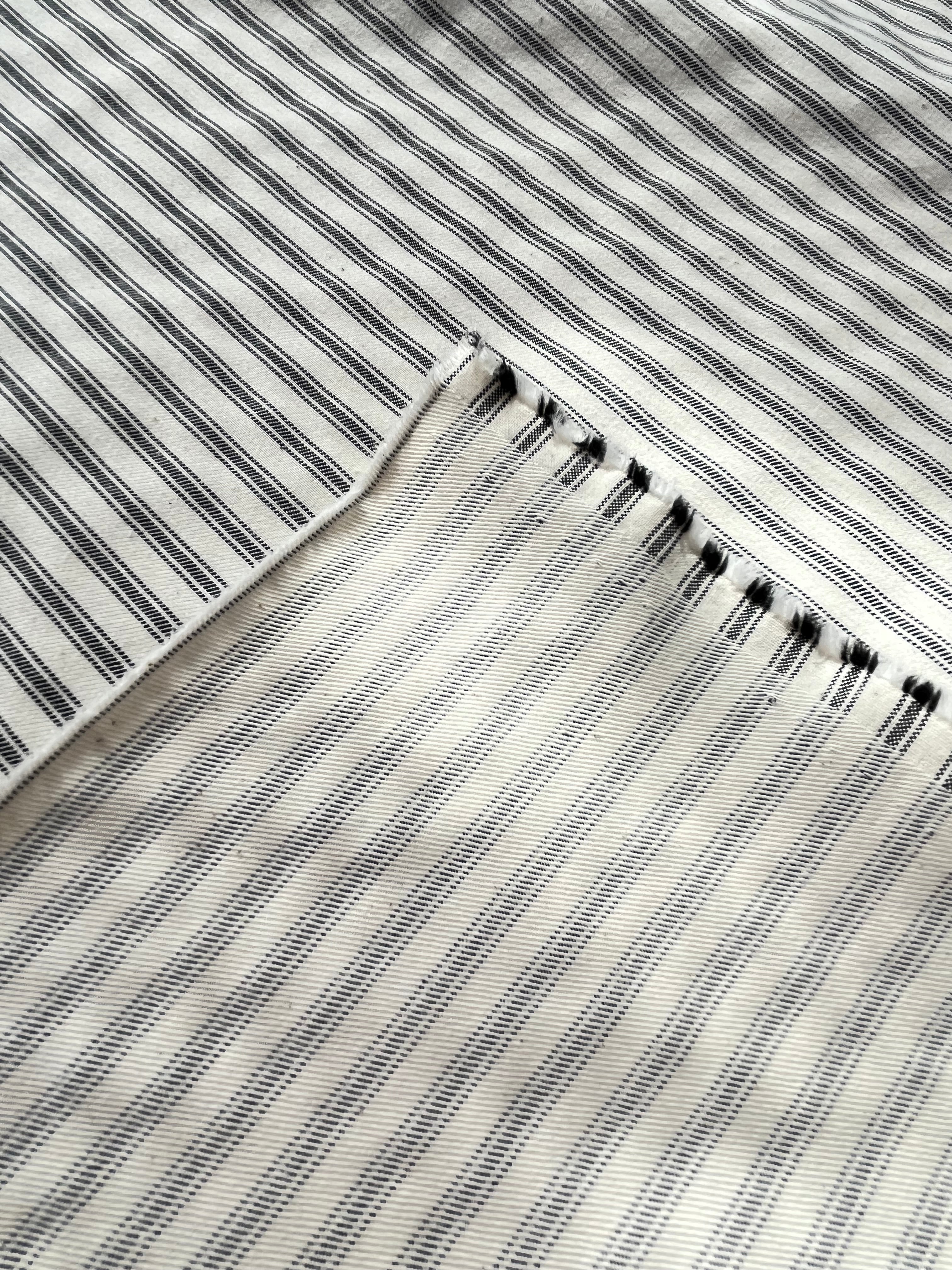 Heavy Weight Softened Cotton Fabric By The Yard - Upholstery Striped 280/m2