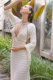 Neutral Textured Turkish Cotton Crinkle Fabric Stretchy.