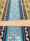 Ağır Gramajlı Kalın Jakarlı Pamuklu Kumaş Metre Başına 400/m2 - Döşemelik Geleneksel Anadolu Etnik Desenli - Döşemelik Kumaşlar. %70 Pamuk %30 Polyester - 140 cm Genişlik. Halı Dokuma. Çok Renkli Seçenekler, Sarı Mavi, Kırmızı Siyah Renk.