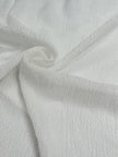 Transparent White Crinkle Effect Satin Pure Silk.