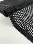 Tissu biologique doux en coton maillé, blanc écru - options de couleur noire disponibles, tissu en maille fluide transparent et doux.