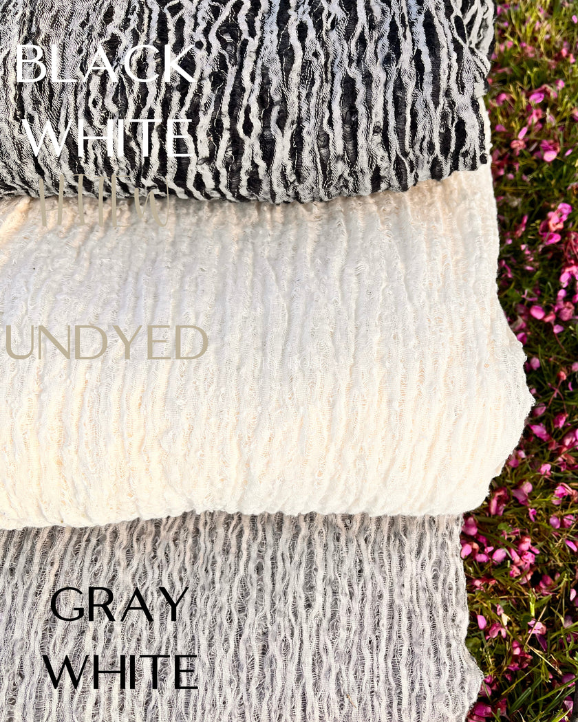 Light Gray Unique Natural Fabrics: Funky, Sheer, and Textured Cotton Linen.