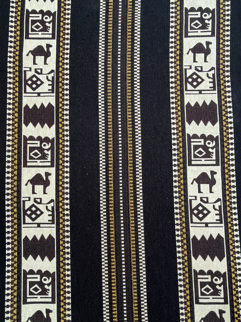 Ağır Ağırlık Kalın Jakarlı Pamuklu Kumaş Metre 400/m2 - Döşemelik Geleneksel Anadolu Etnik Desenli - Döşemelik Kumaşlar. %70 Pamuk %30 Polyester - 140 cm Genişlik. Halı Dokuma Mavi, Kırmızı, Sarı, Siyah Çok Renkli Seçenekler