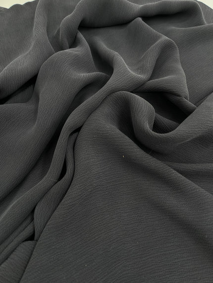 Stoned Gray Crinkle Effect Satin Pure Silk.