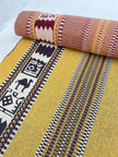 Ağır Ağırlık Kalın Jakarlı Pamuklu Kumaş Metre 400/m2 - Döşemelik Geleneksel Anadolu Etnik Desenli - Döşemelik Kumaşlar. %70 Pamuk %30 Polyester - 140 cm Genişlik. Halı Dokuma Mavi, Kırmızı, Sarı, Siyah Çok Renkli Seçenekler
