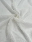 Transparent White Crinkle Effect Satin Pure Silk.