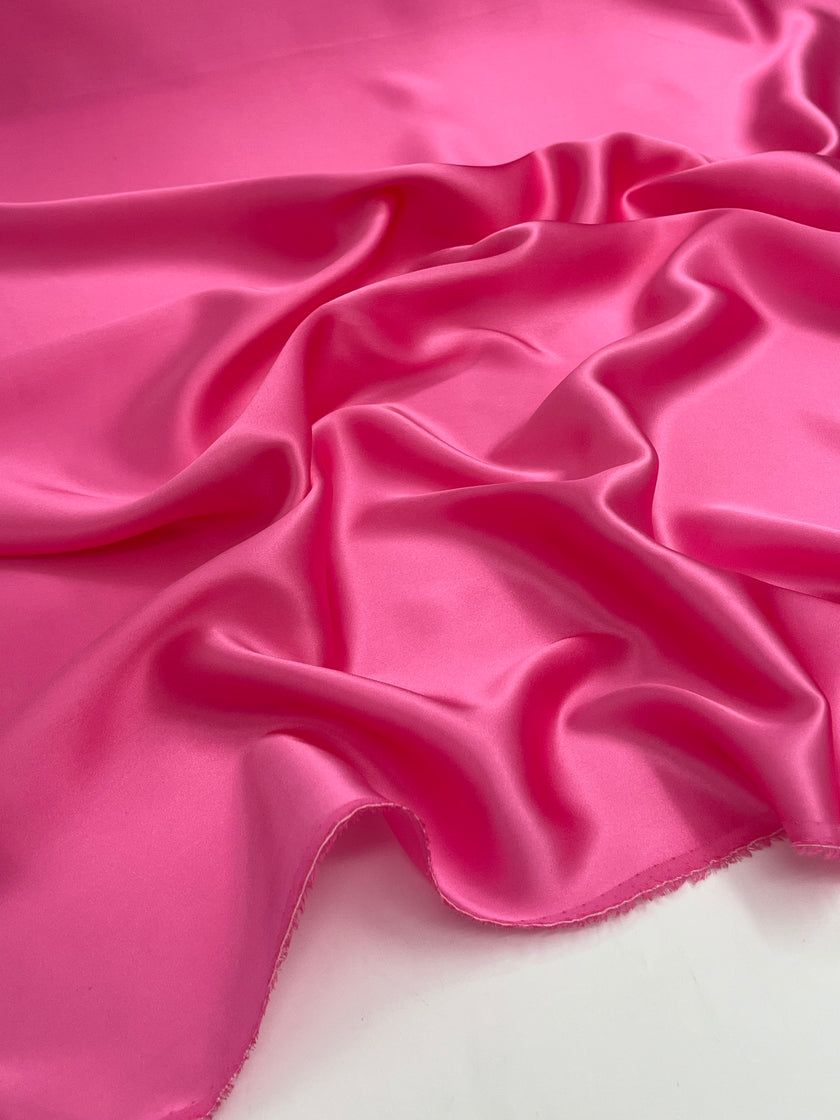 Pink Satin Pure Silk, Silk By The Yard, Silk Chiffon, Mulberry Silk.