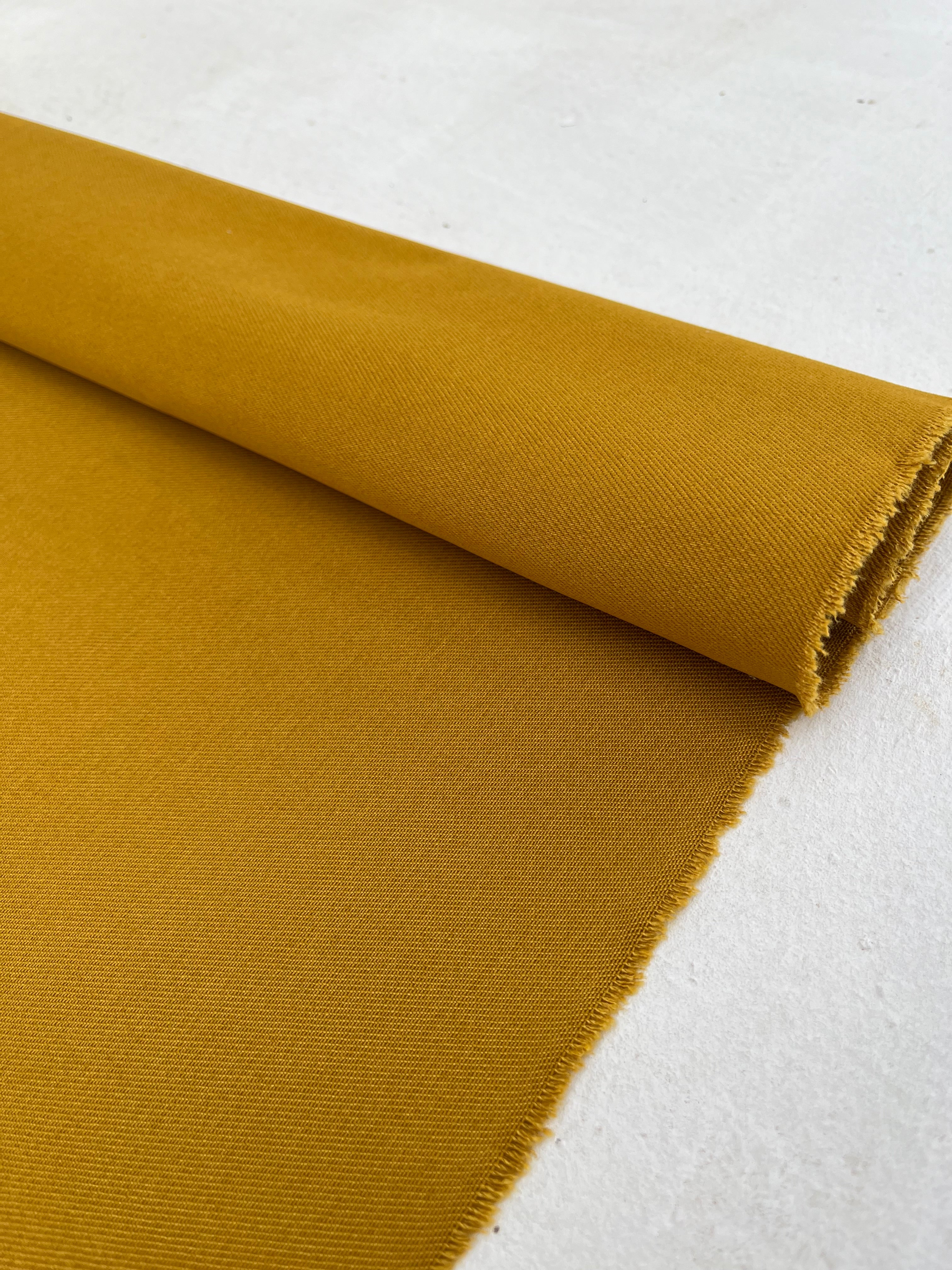 Mustard Yellow Heavy Weight Softened Thick Cotton Fabric By The Yard.