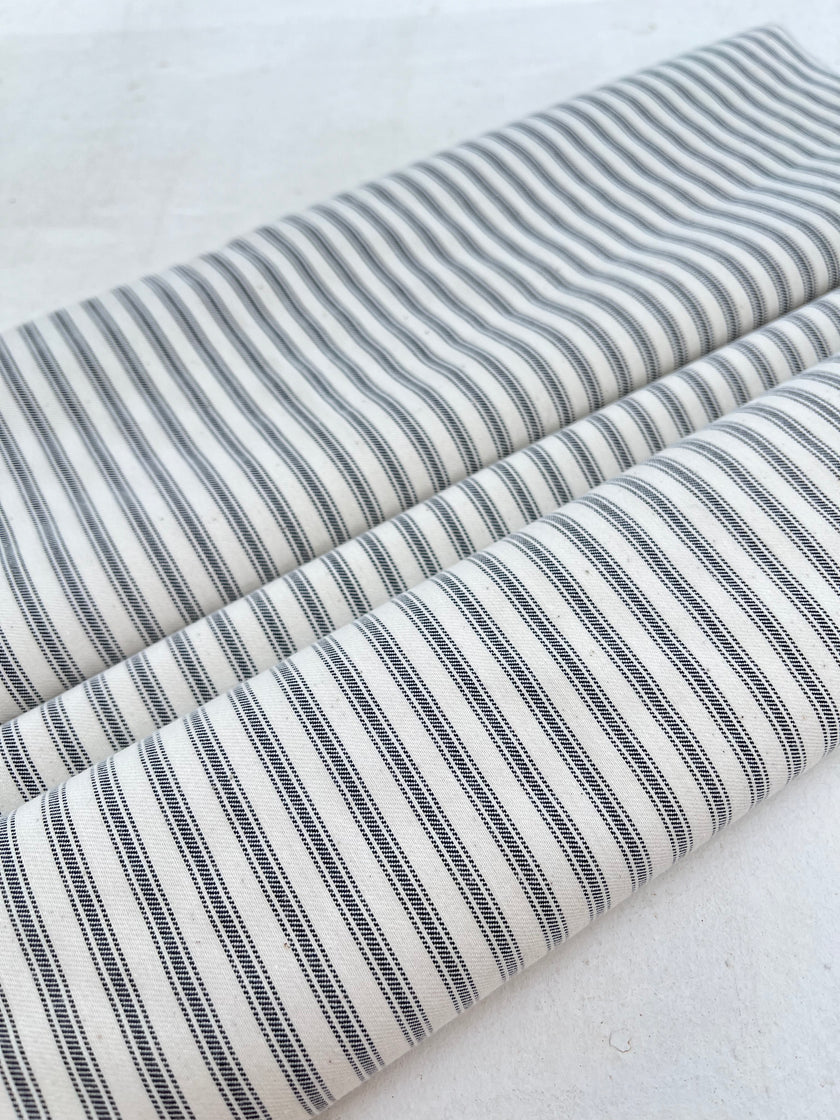 Heavy Weight Softened Cotton Fabric By The Yard - Upholstery Striped 280/m2