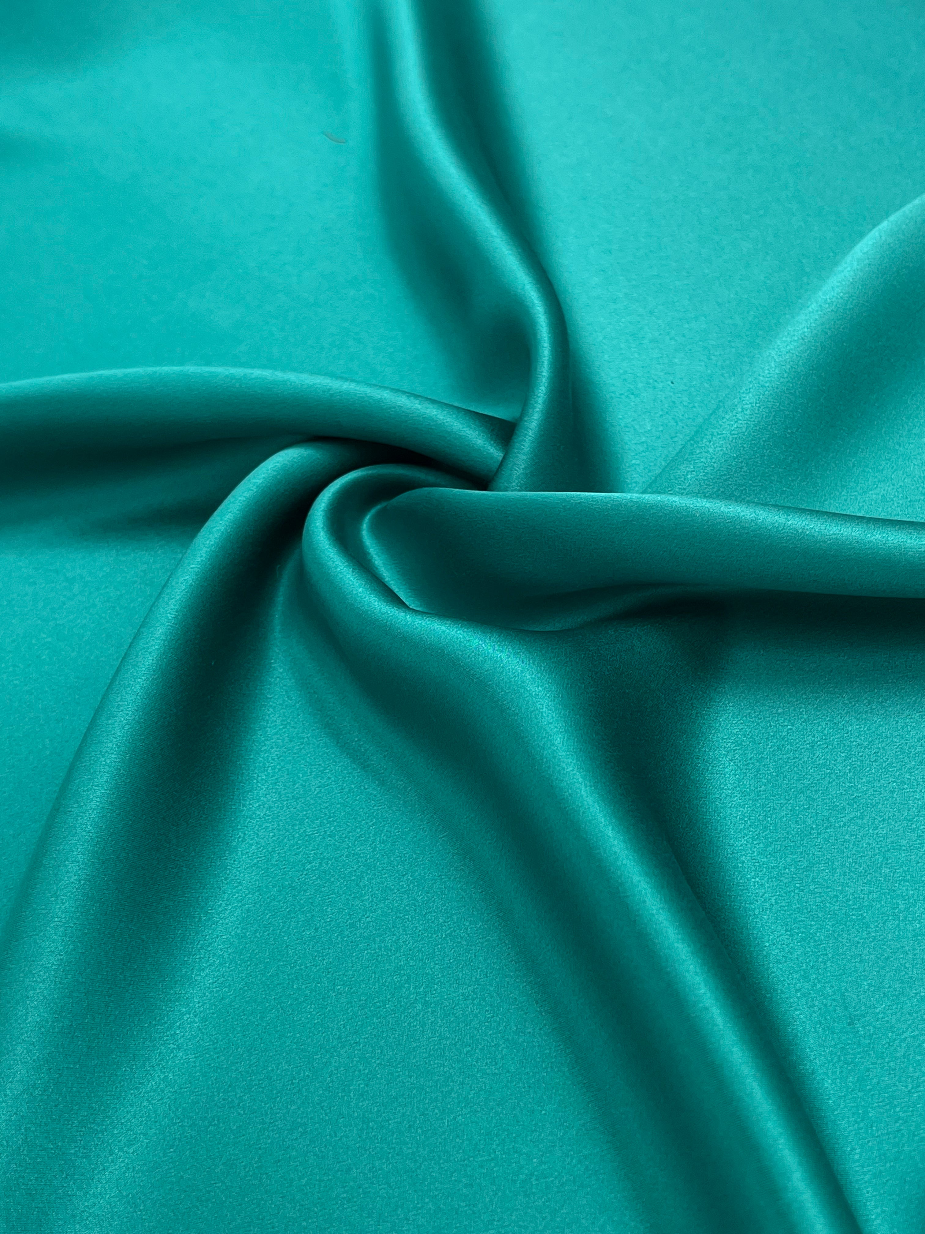 Emerald Green Satin Pure Silk, Silk By The Yard.