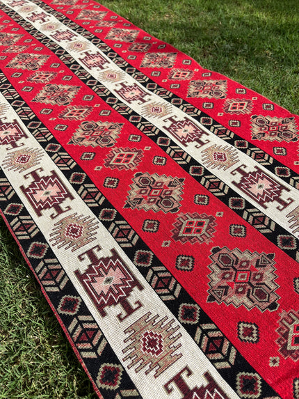 Heavy Weight Thick Jacquard Cotton Fabric By The Yard Upholstery Traditional Anatolian Ethnic Patterned -