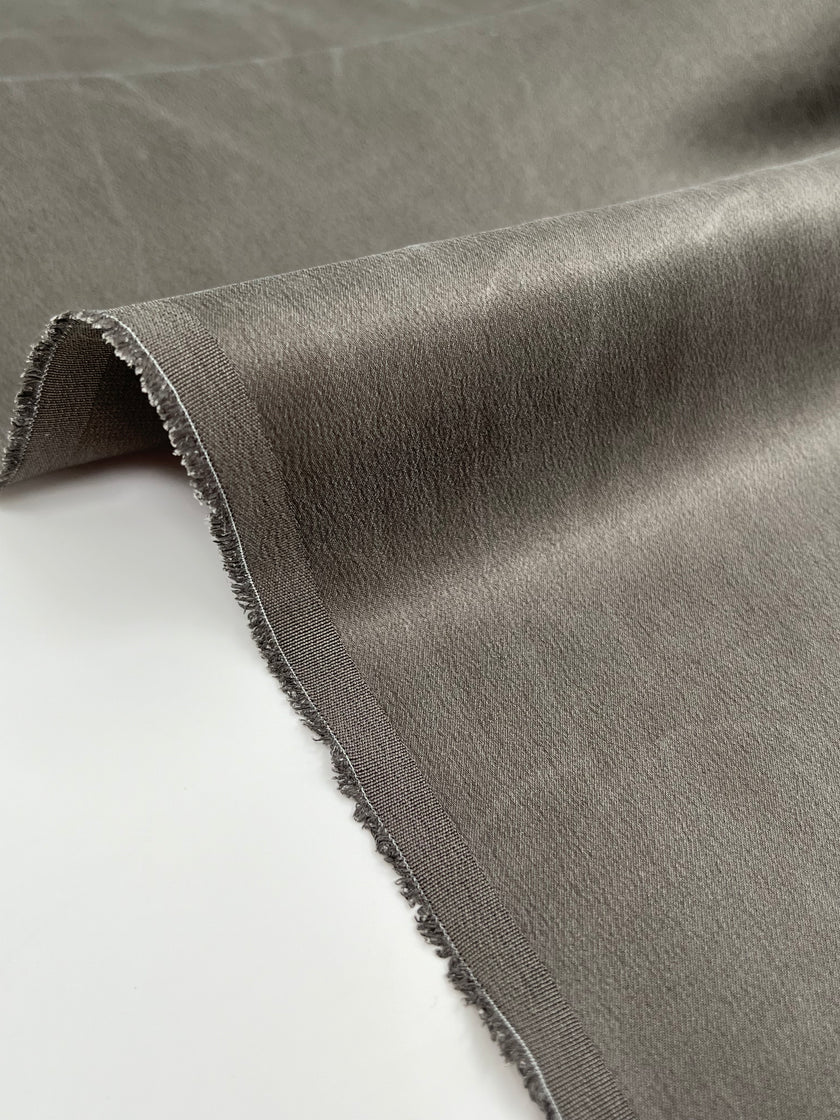 Stoned Gray Satin Pure Silk.