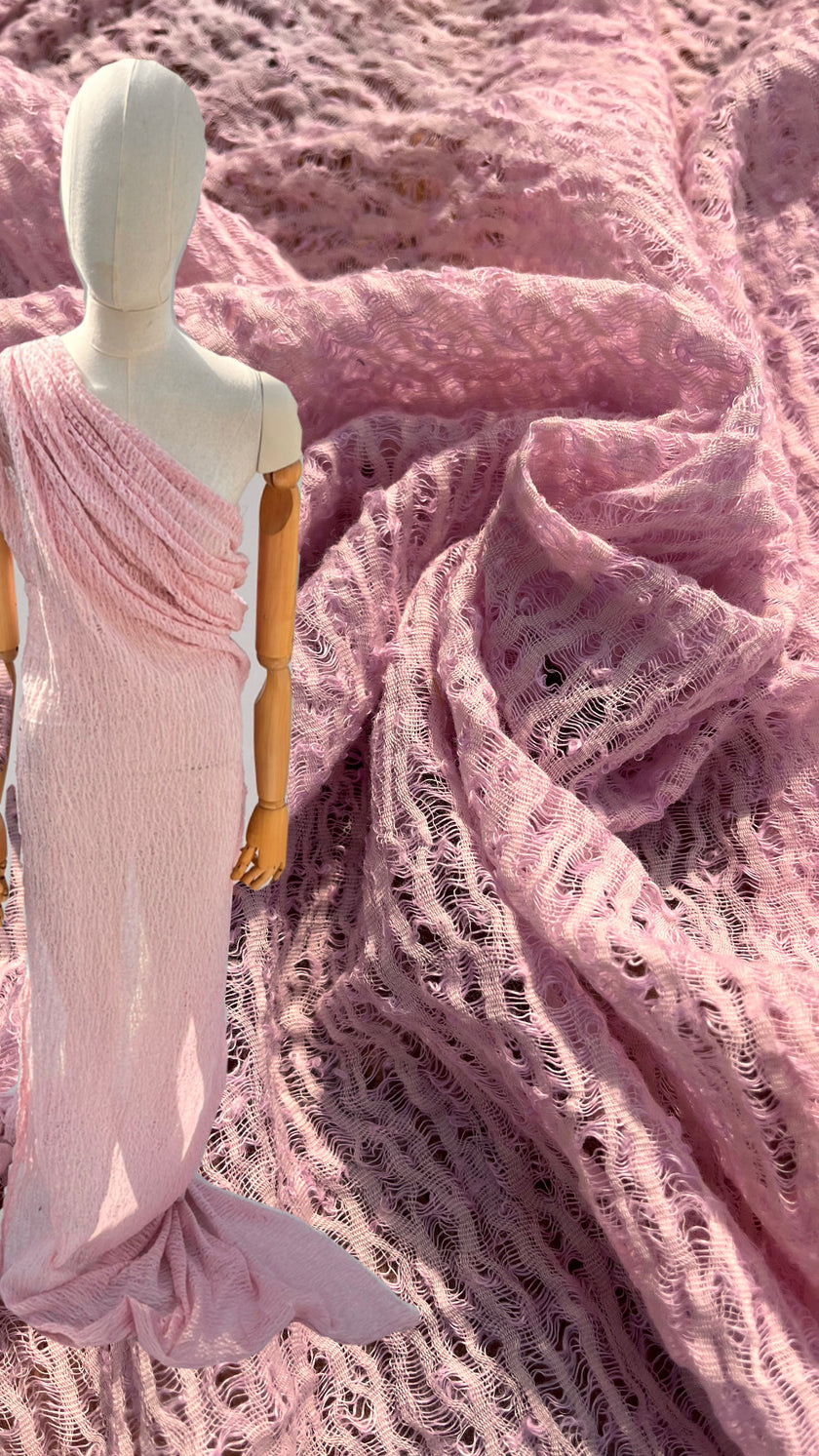 Lilac Pink Textured Linen Fabric By The Yard Natural Fabrics.