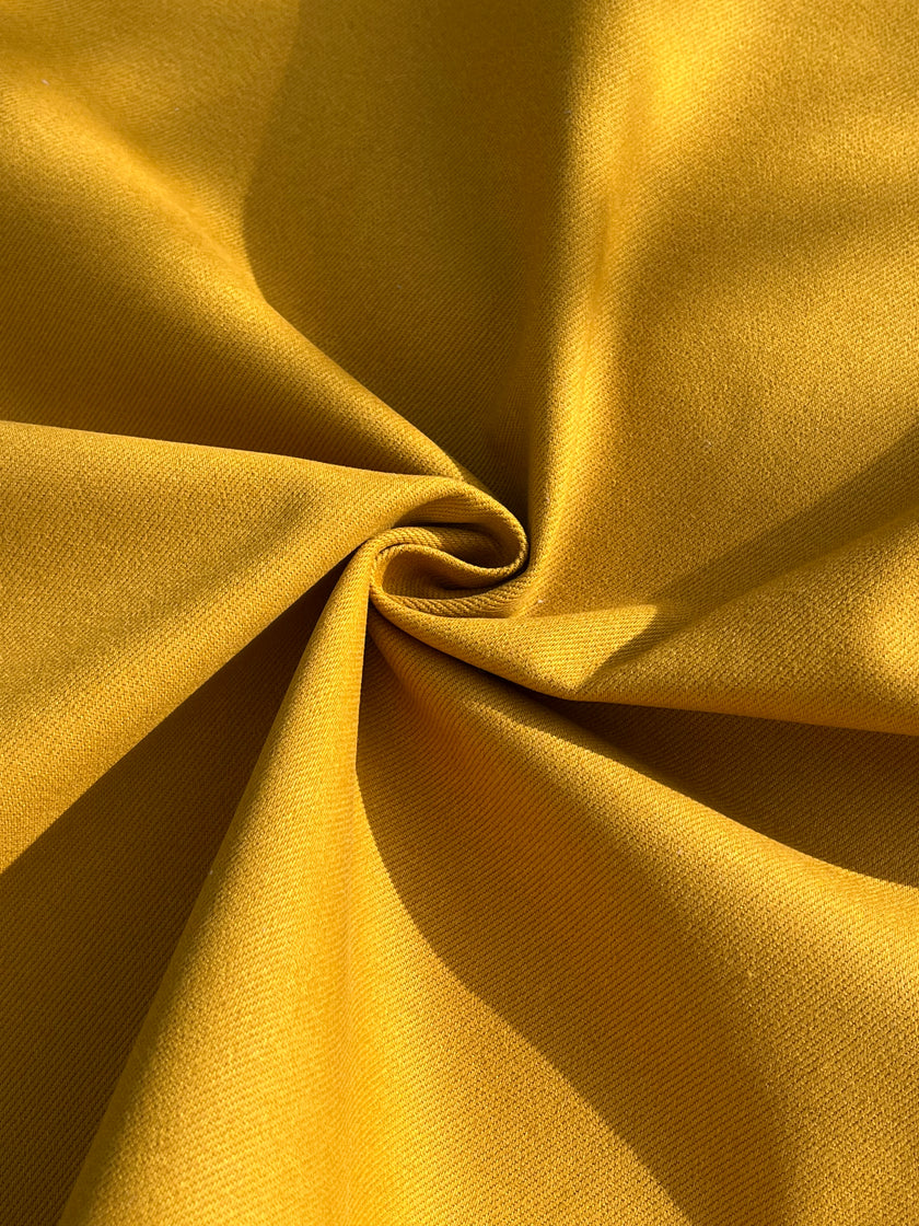 Mustard Yellow Heavy Weight Softened Thick Cotton Fabric By The Yard.