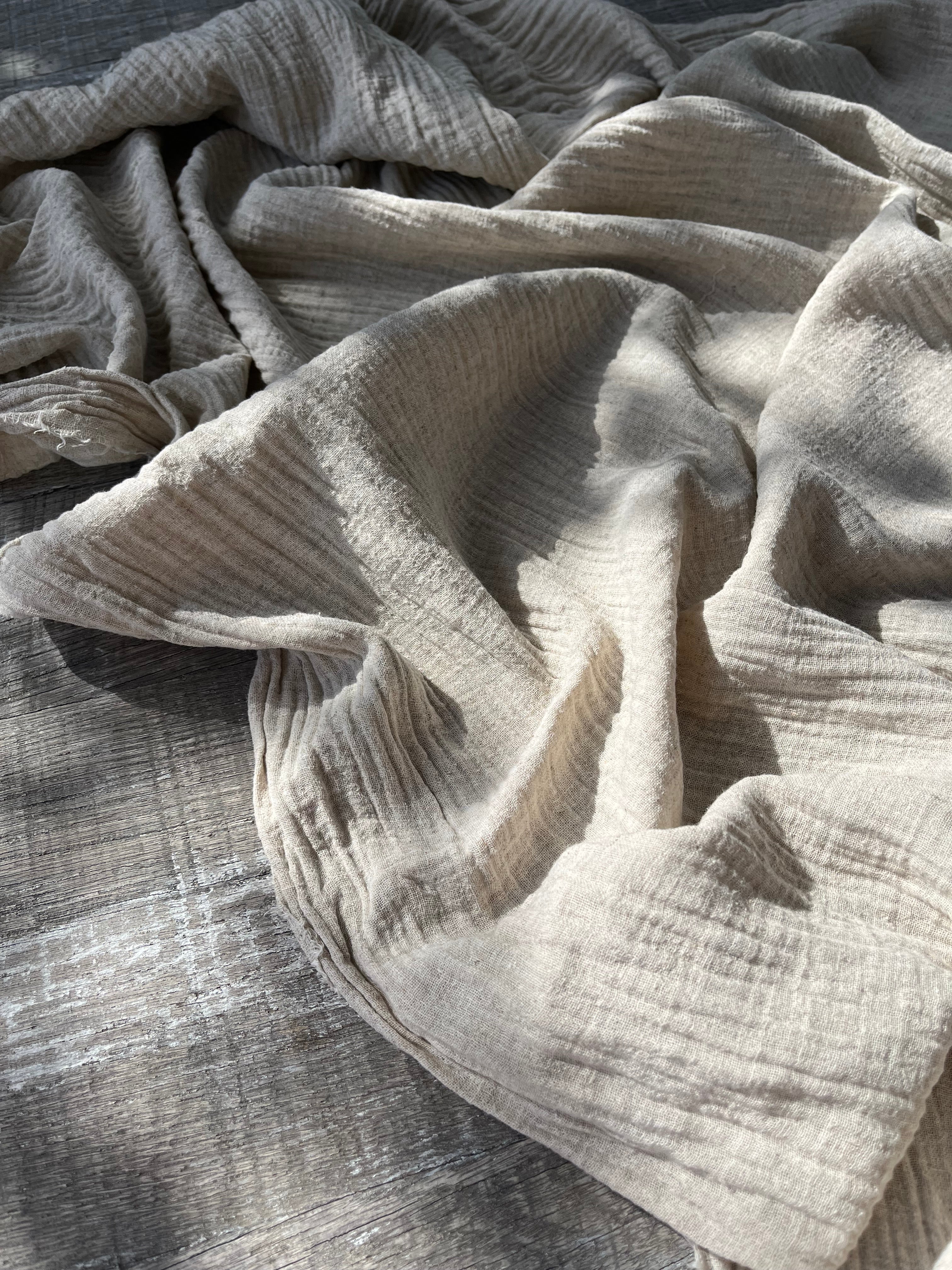 Linen Muslin Fabric. - Organic Muslin Fabric - Baby Cotton Muslin -