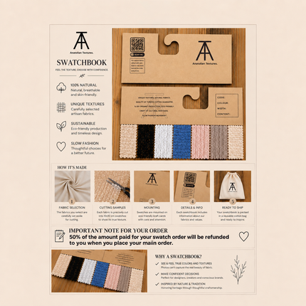 Fabric swatches and textile samples from Anatolian Textures