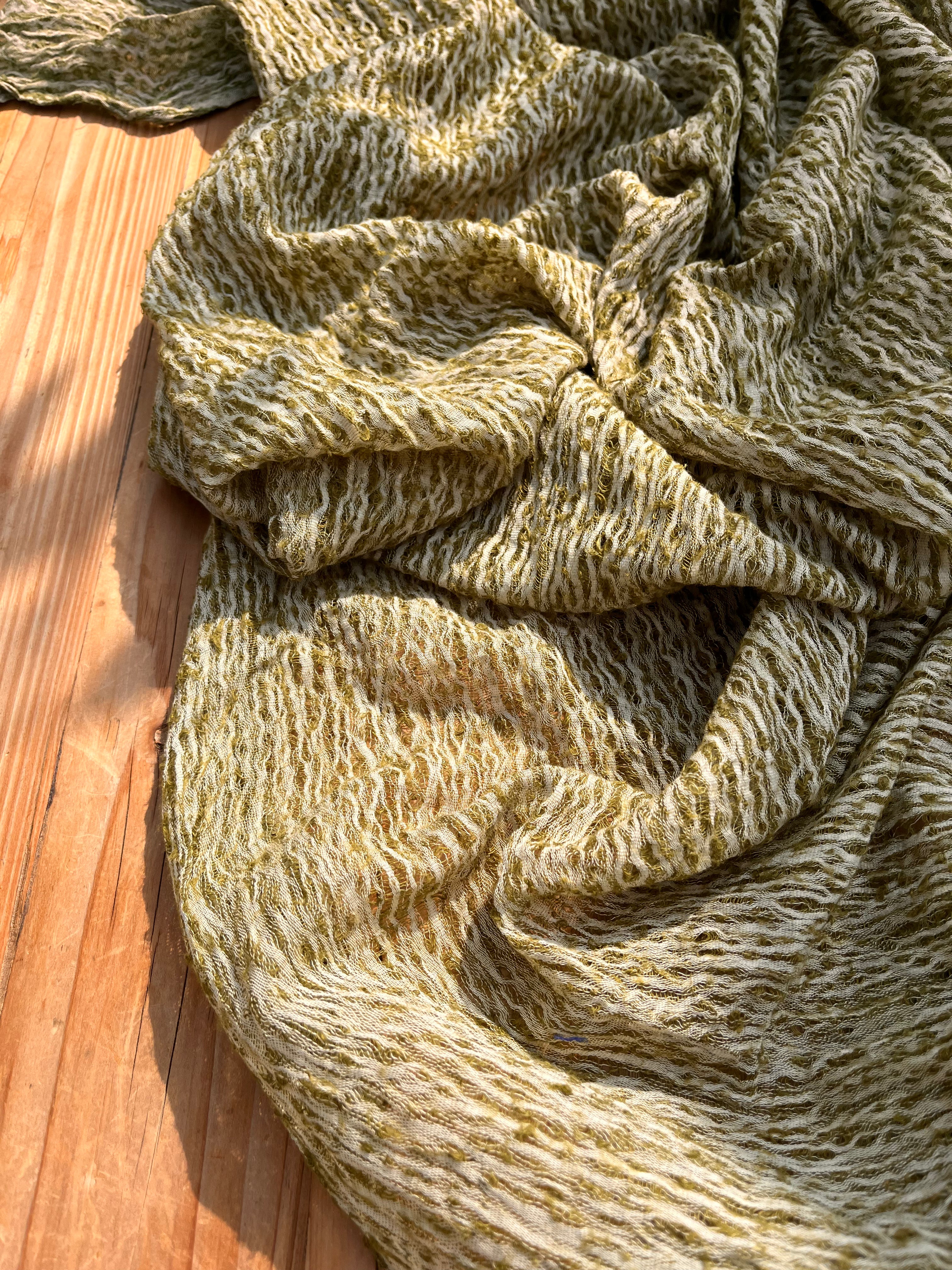 Green Textured Linen Fabric By The Yard Natural Fabrics.